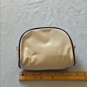 Cream Cosmetic Bag with Black Trim